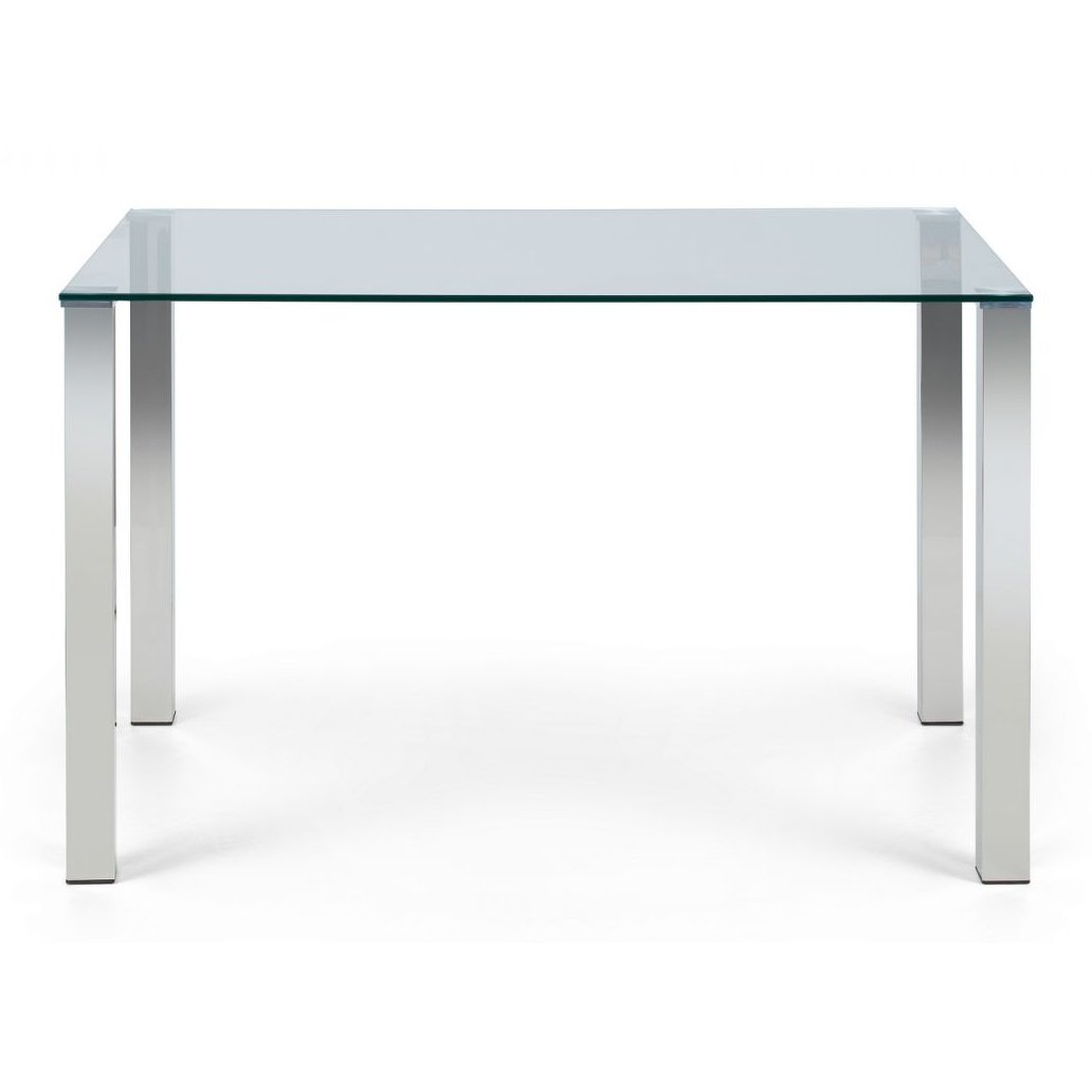Enzo Chrome & Glass Compact Dining Table