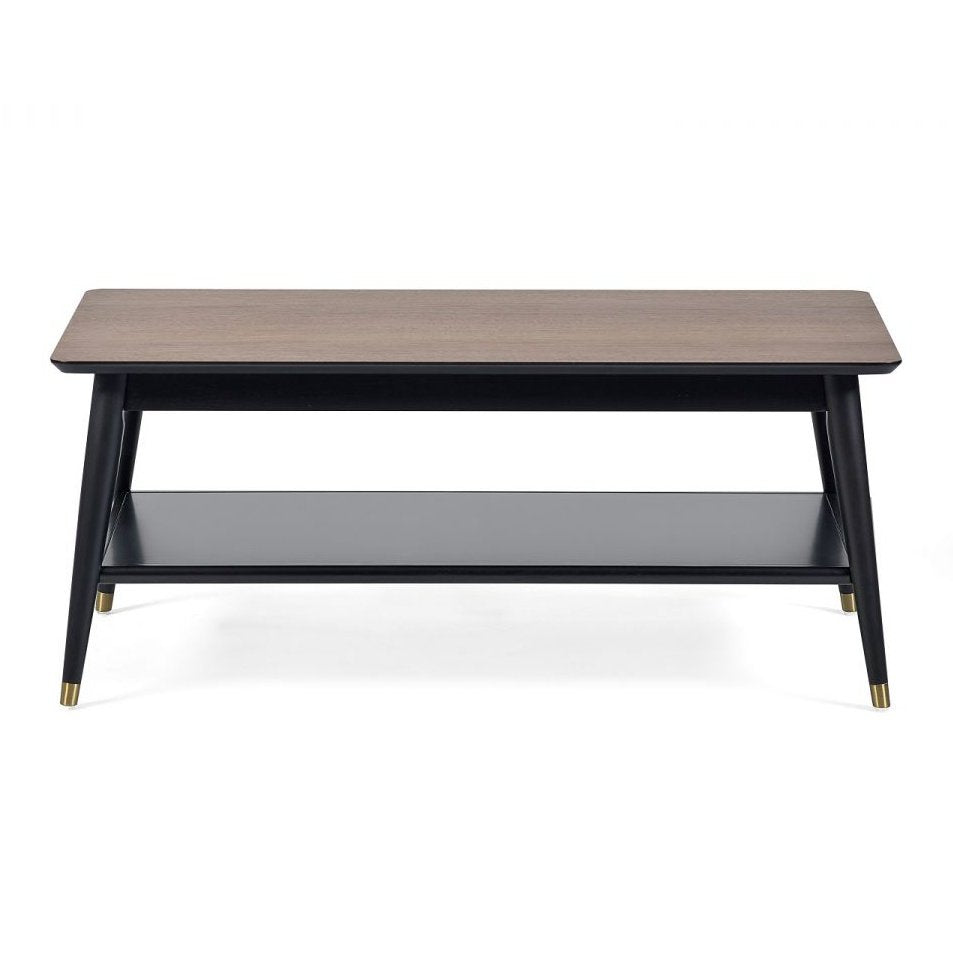 Findlay Coffee Table with Shelf - Walnut & Black