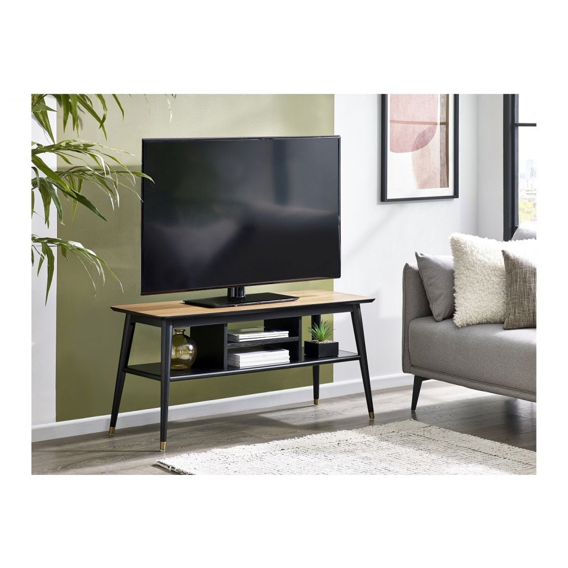 Findlay Media Unit - Walnut & Black