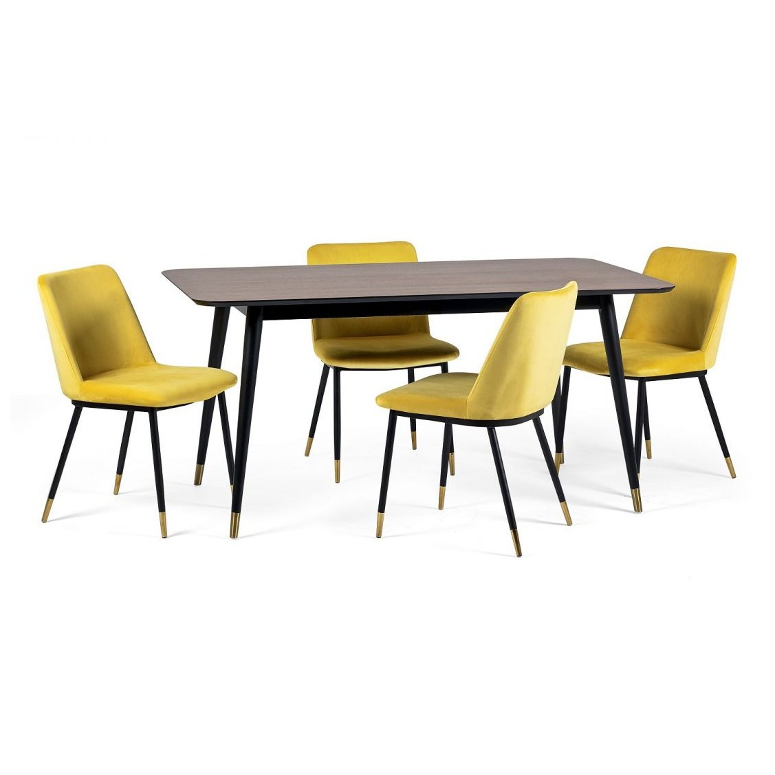 Findlay Rectangular Dining Table - Walnut & Black