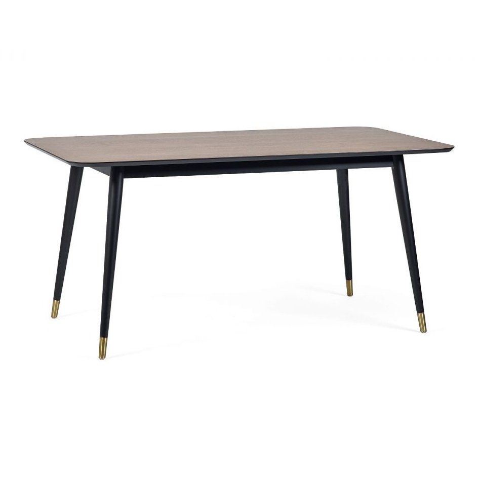 Findlay Rectangular Dining Table - Walnut & Black