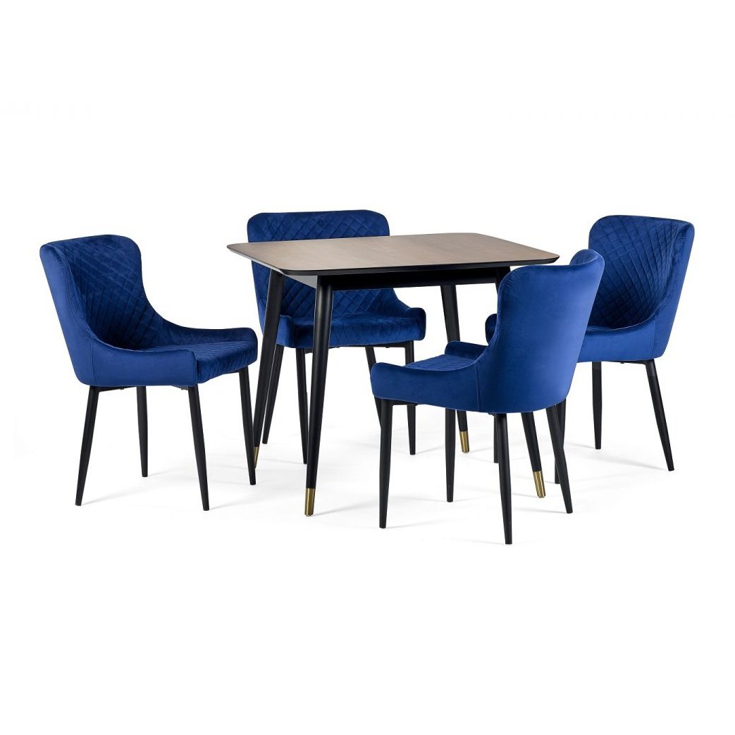 Findlay Square Dining Table - Walnut & Black