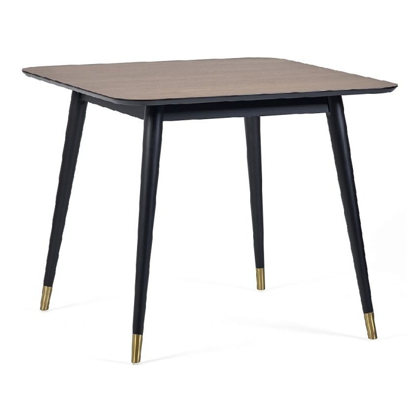 Findlay Square Dining Table - Walnut & Black