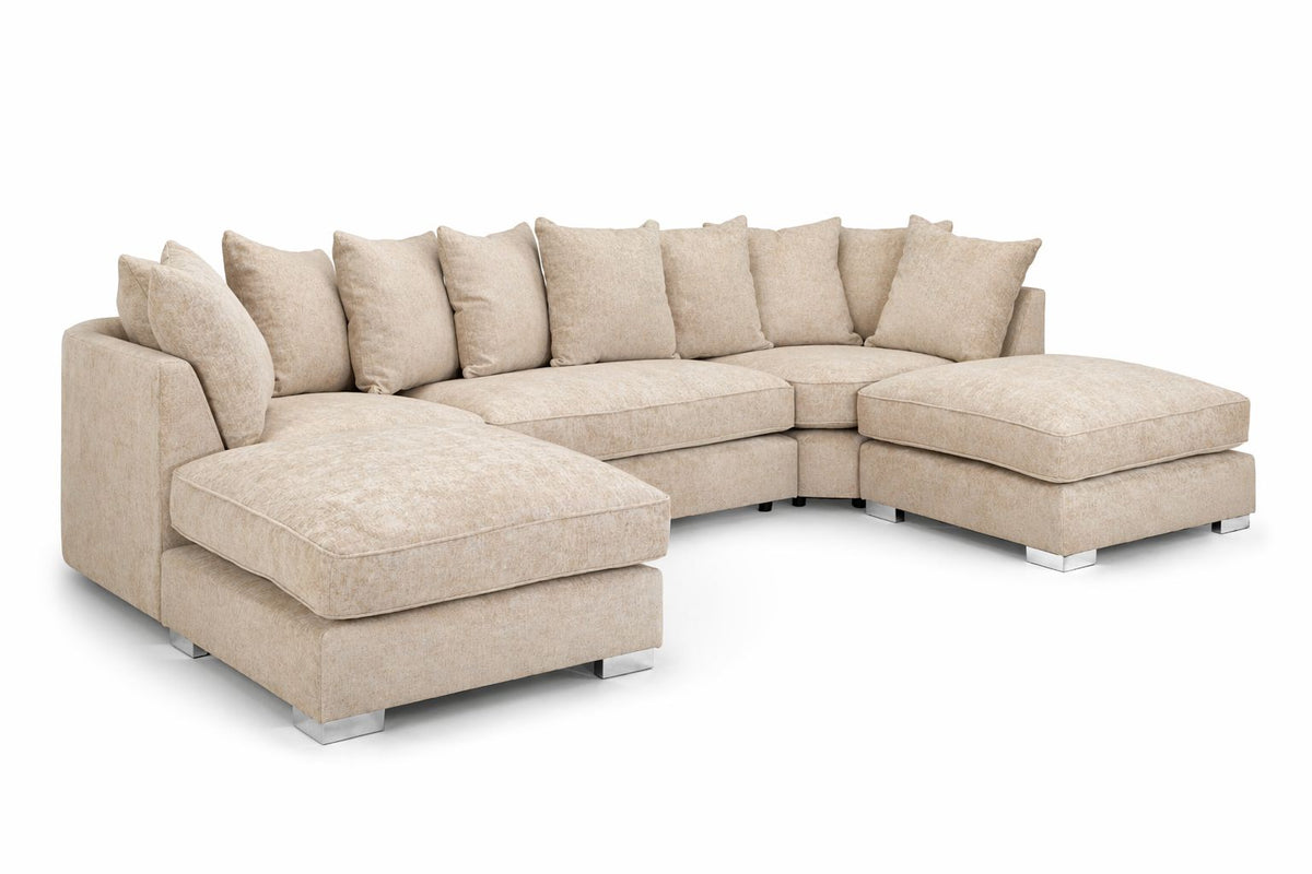 Greyson U Shape Linen Fabric Sofa