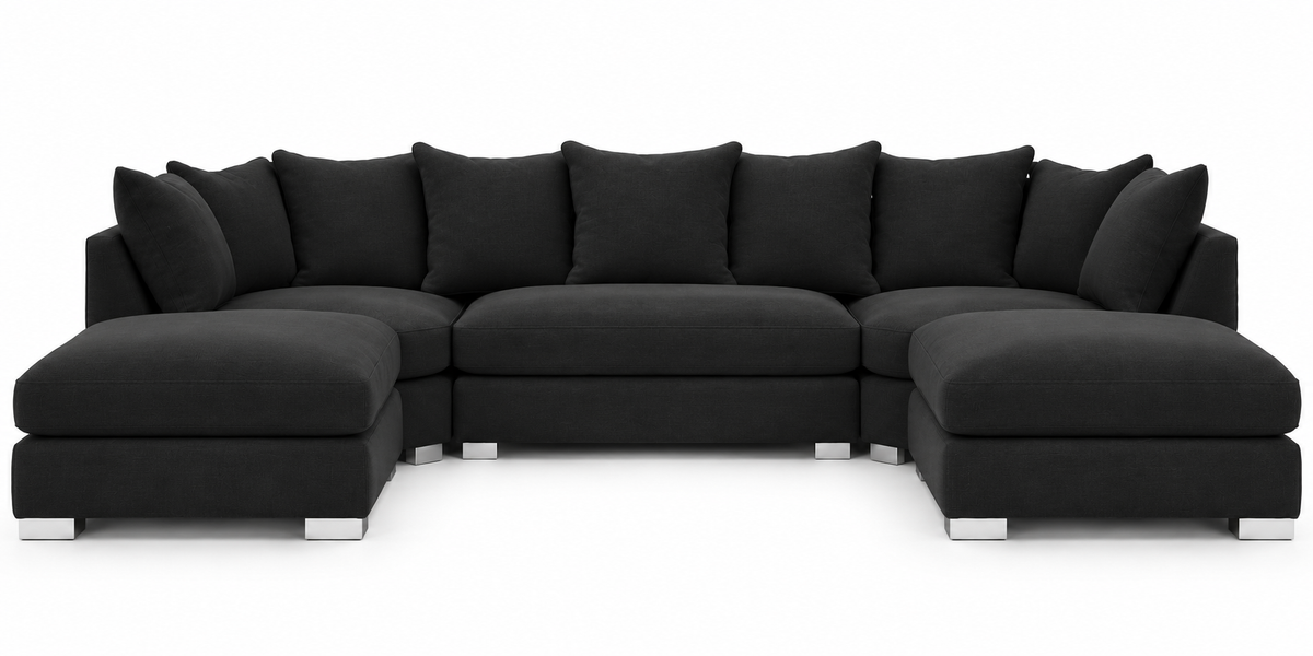 Greyson U Shape Linen Fabric Sofa