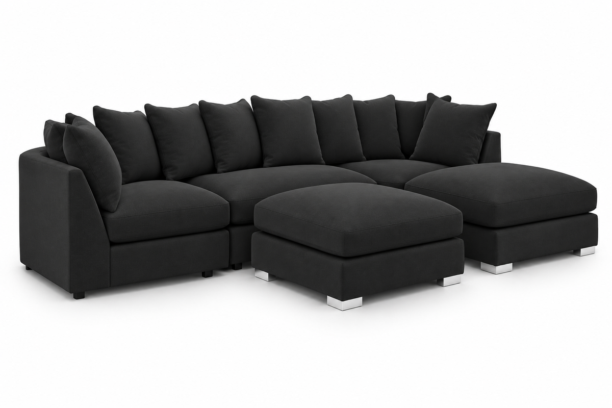Greyson U Shape Linen Fabric Sofa
