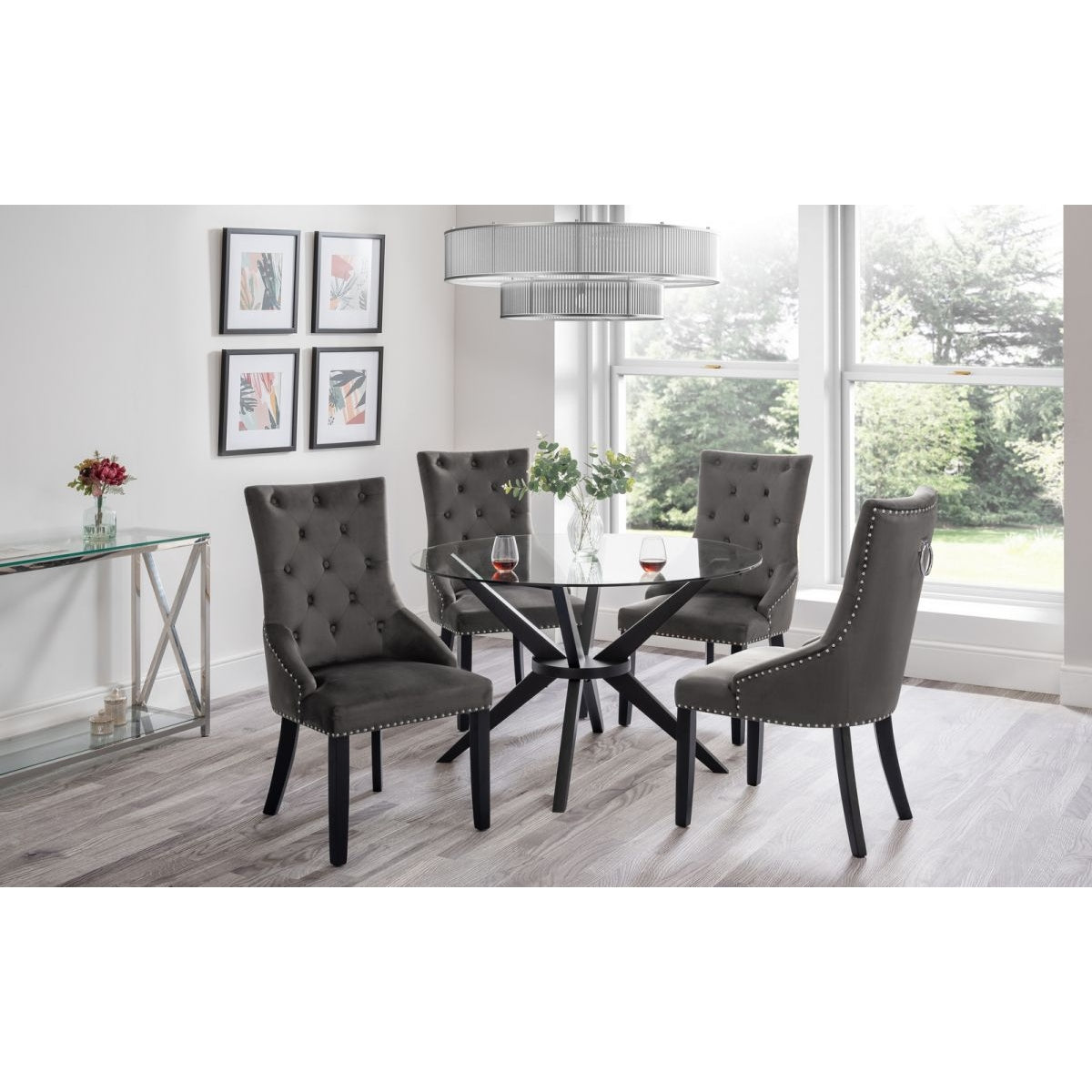 Hayden Dining Table & 4 Veneto Knockerback Chairs