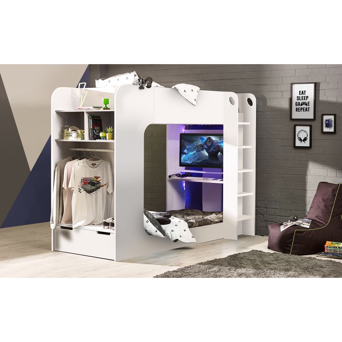 Impact Gaming Bunk - White