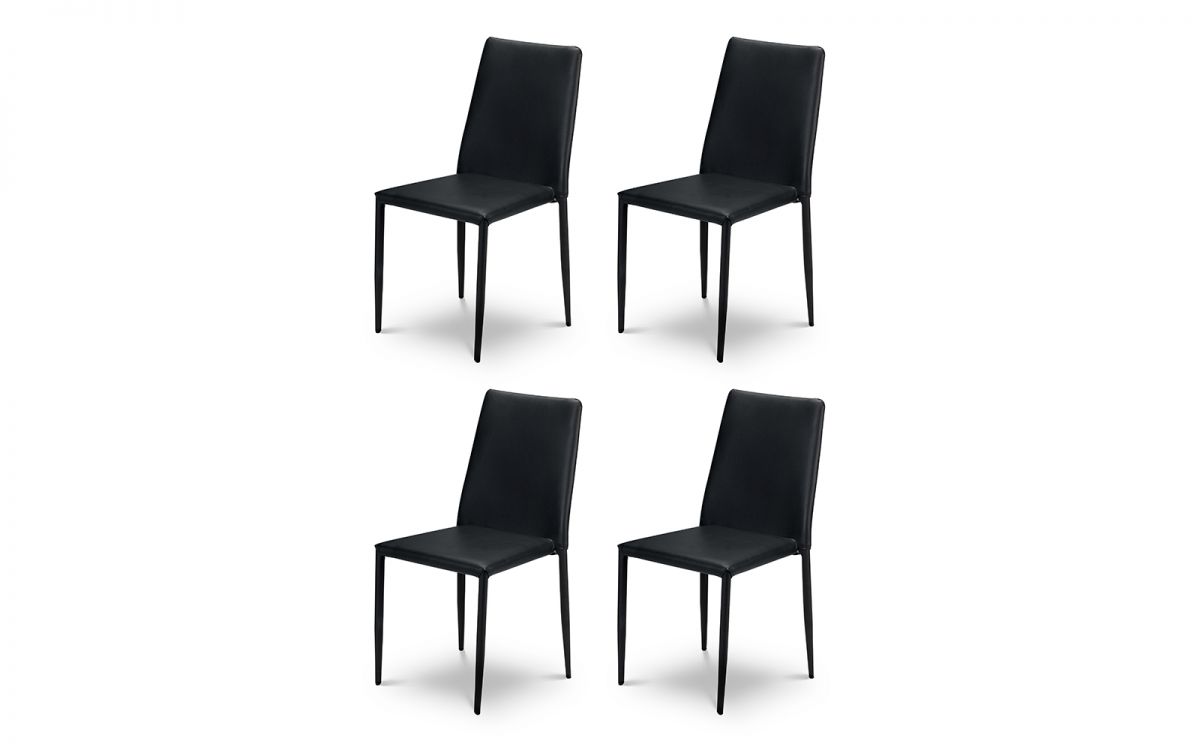 Piero Rectangular Table & 4 Jazz Black Dining Chairs