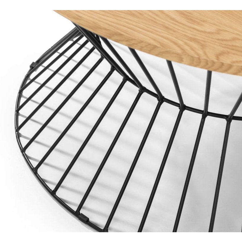Jersey Round Wire Coffee Table - Oak