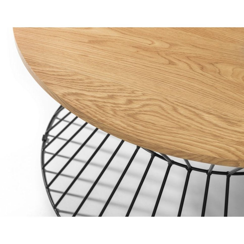 Jersey Round Wire Coffee Table - Oak