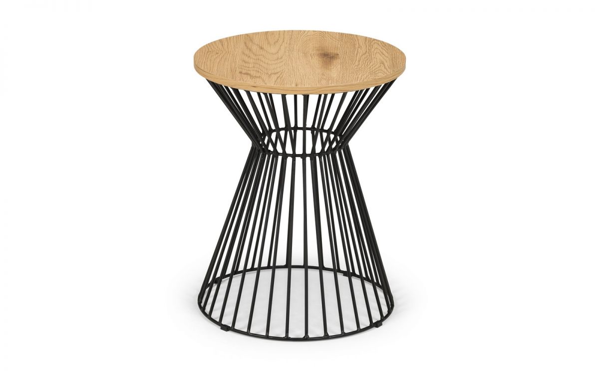 Jersey Round Wire Lamp Table - Oak