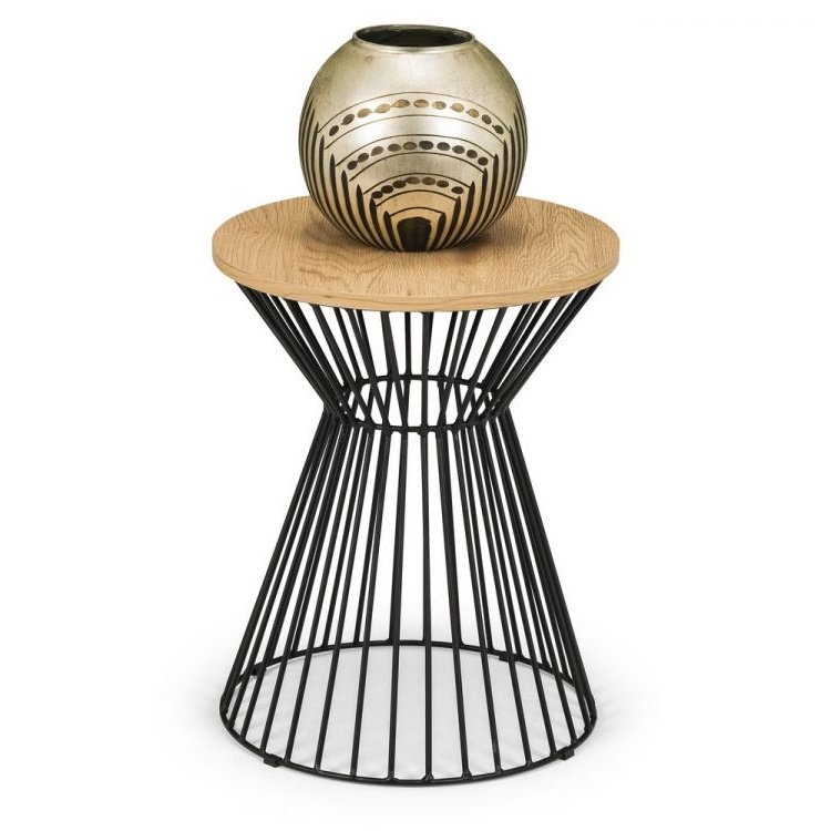 Jersey Round Wire Lamp Table - Oak