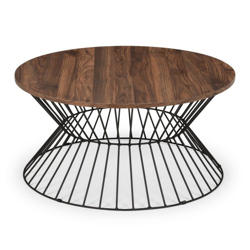 Jersey Round Wire Coffee Table - Walnut