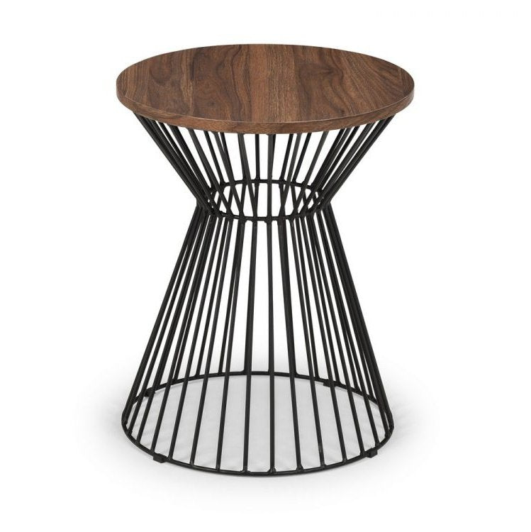 Jersey Round Wire Lamp Table - Walnut