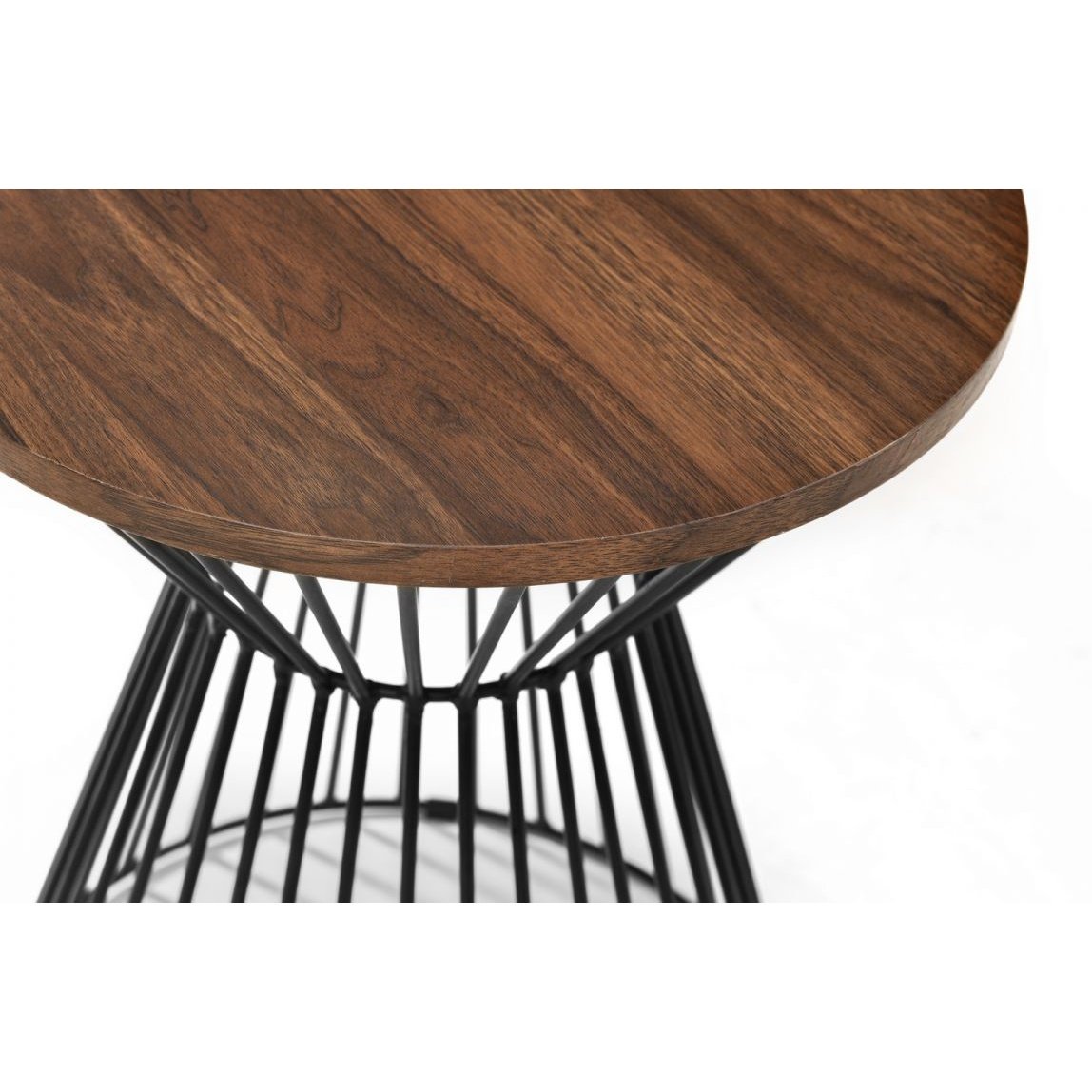 Jersey Round Wire Lamp Table - Walnut