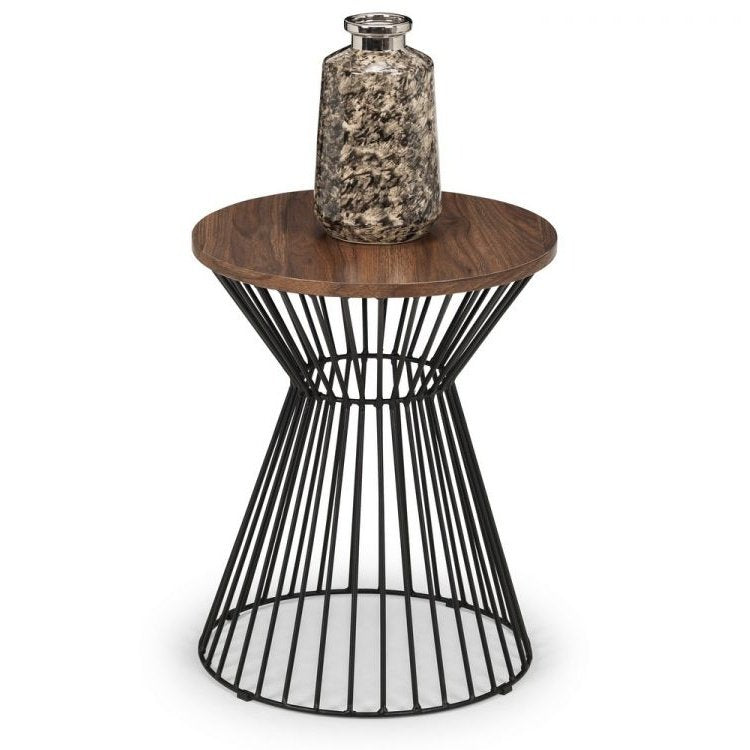 Jersey Round Wire Lamp Table - Walnut