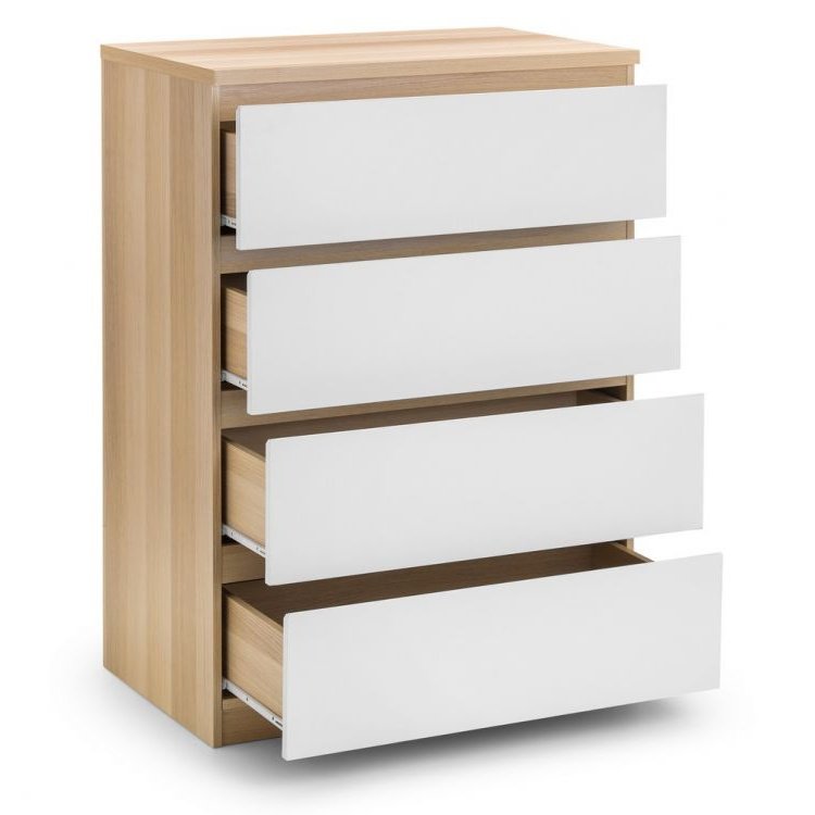 Jupiter 4 Drawer Chest - White/Oak