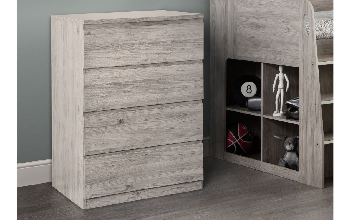 Jupiter 4 Drawer Chest - Grey Oak