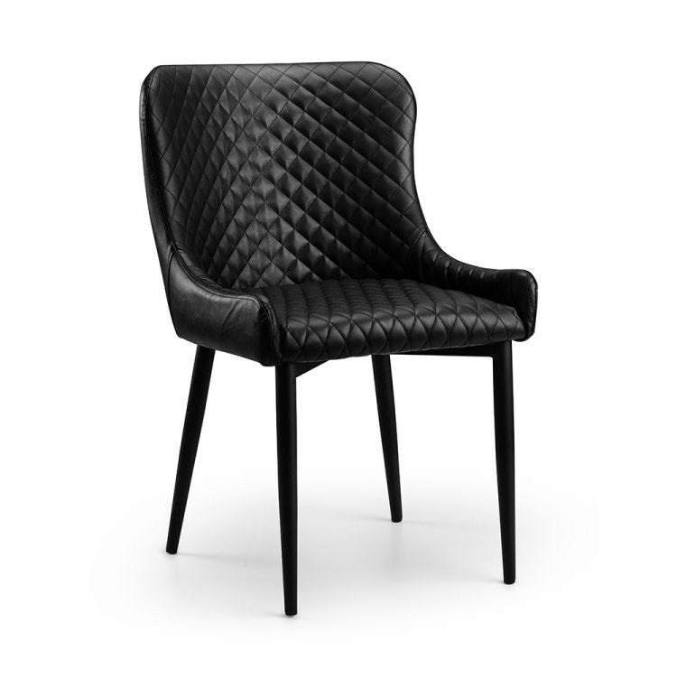 Luxe Faux Leather Dining Chair - Black