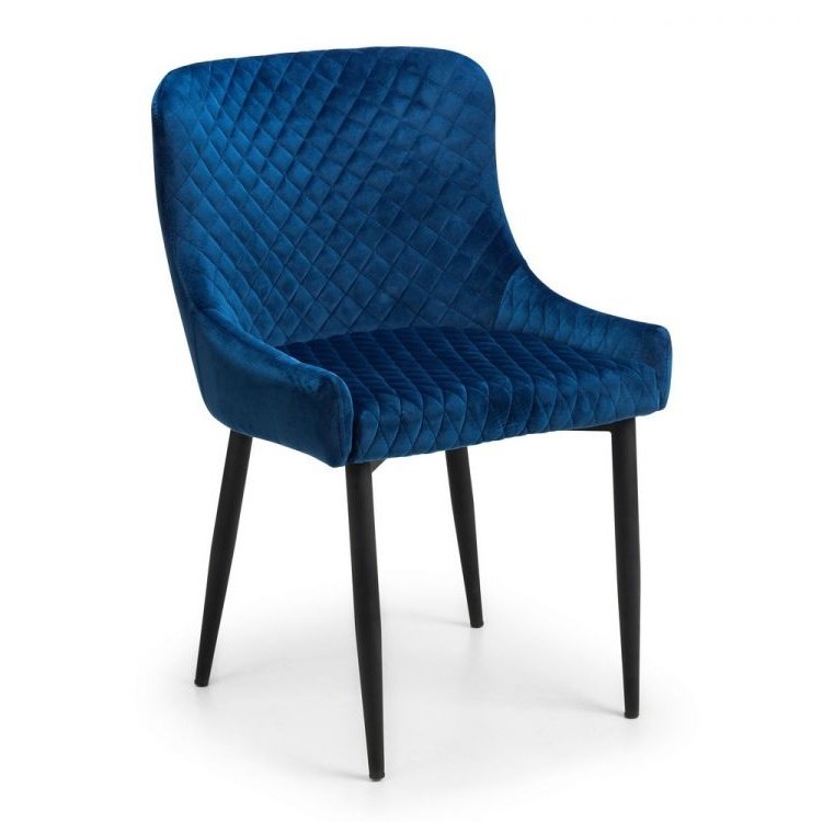 Luxe Velvet Dining Chair - Blue/Black