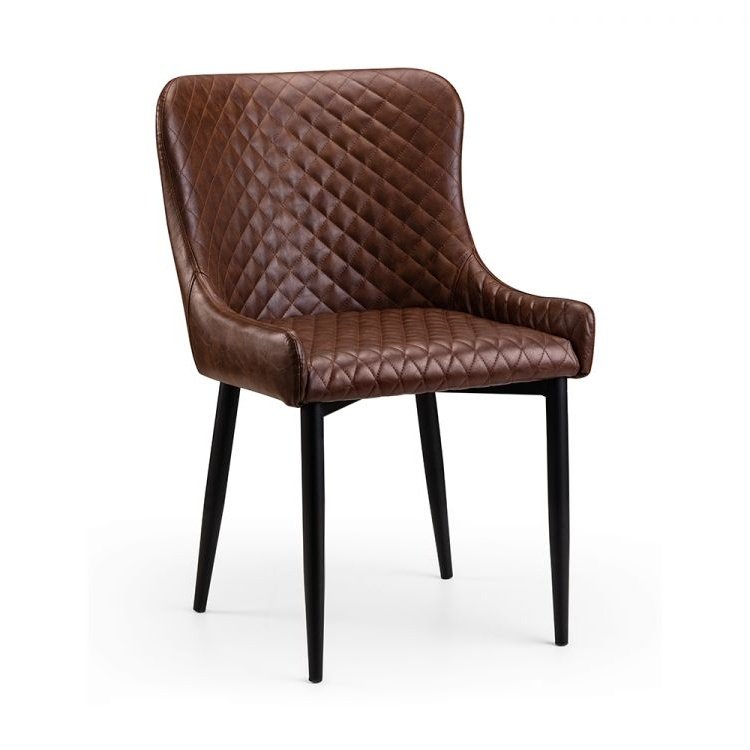 Luxe Faux Leather Dining Chair - Brown