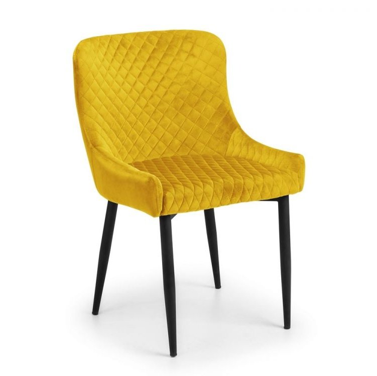 Luxe Velvet Dining Chair - Mustard/Black