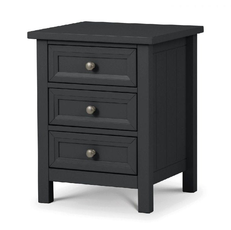 Maine 3 Drawer Bedside - Anthracite