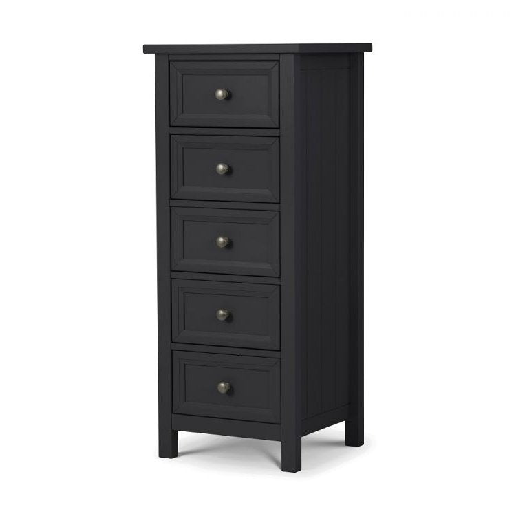 Maine 5 Drawer Tall Chest - Anthracite