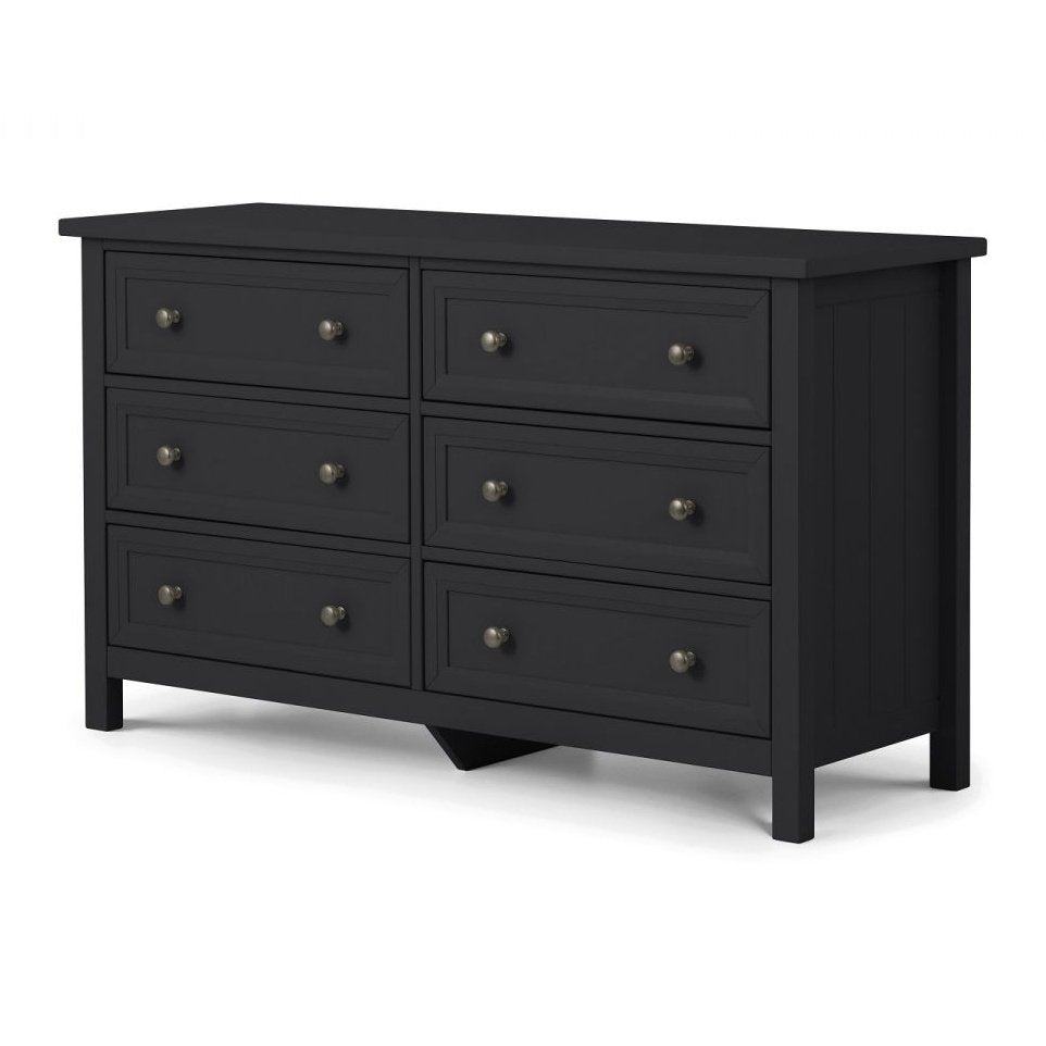 Maine 6 Drawer Wide Chest - Anthracite