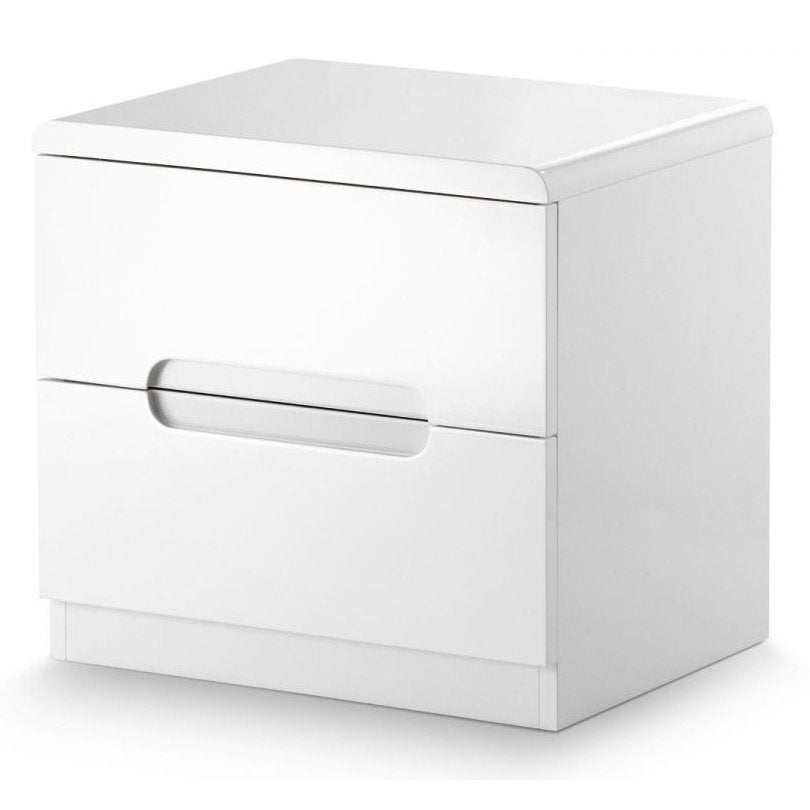Manhattan 2 Drawer Bedside - White
