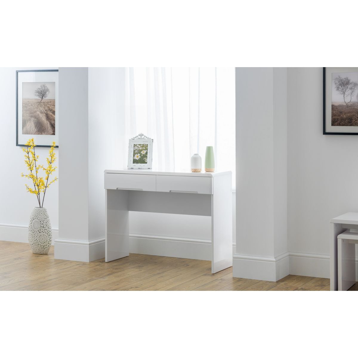 Manhattan Dressing Table with 2 Drawers - White