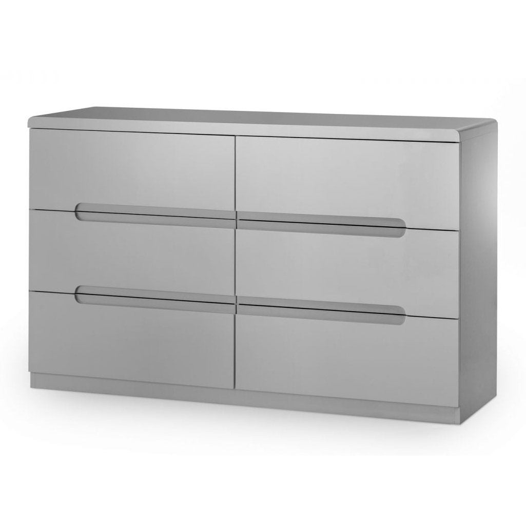 Manhattan 6 Drawer Wide Chest - Grey