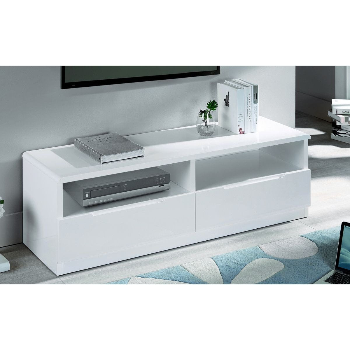 Manhattan High Gloss 2 Drawer Media Unit