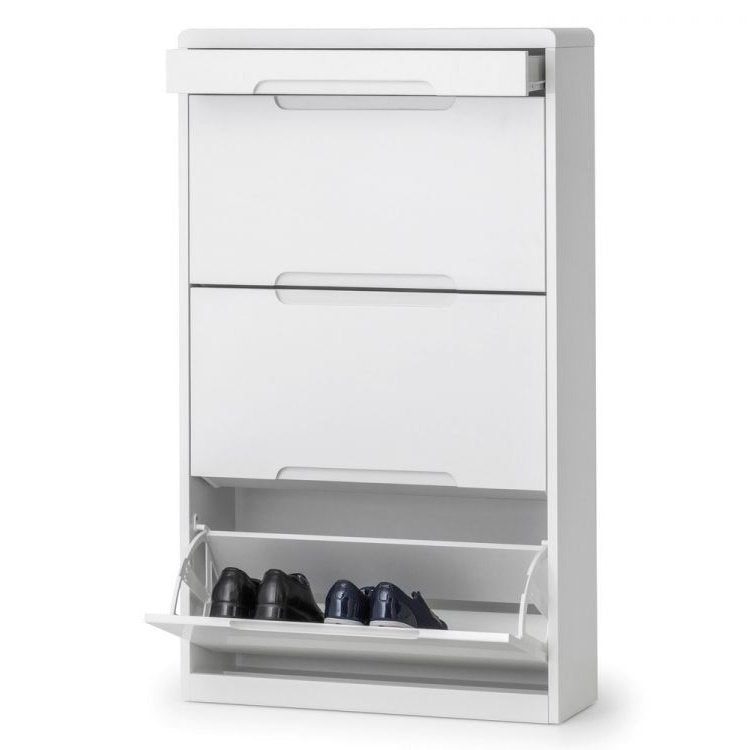 Manhattan Shoe Cabinet with Drawer - White