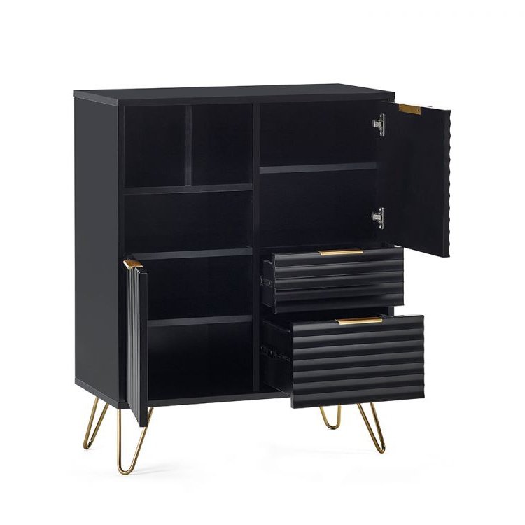 Murano 2 Door 2 Drawer Sideboard - Matte Black