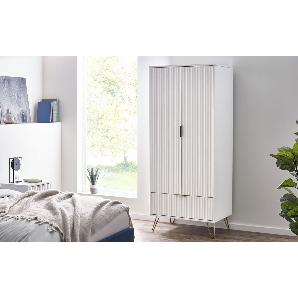 Murano 2 Door 1 Drawer Wardrobe - Matte White