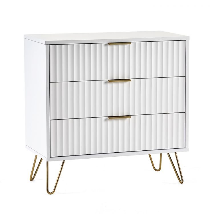 Murano 3 Drawer Chest - Matte White