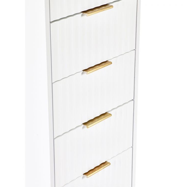 Murano 5 Drawer Tallboy - Matte White