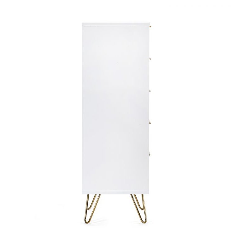 Murano 5 Drawer Tallboy - Matte White