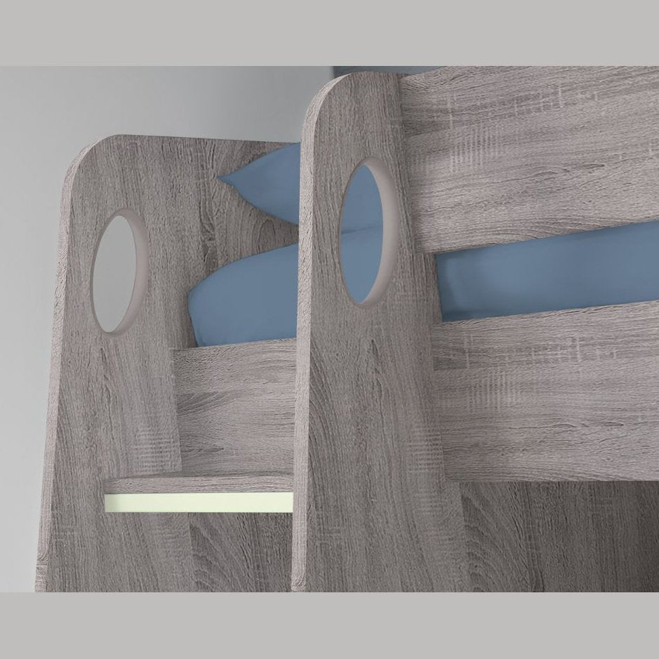 Nebula Gaming Bed with Desk - Grey Oak