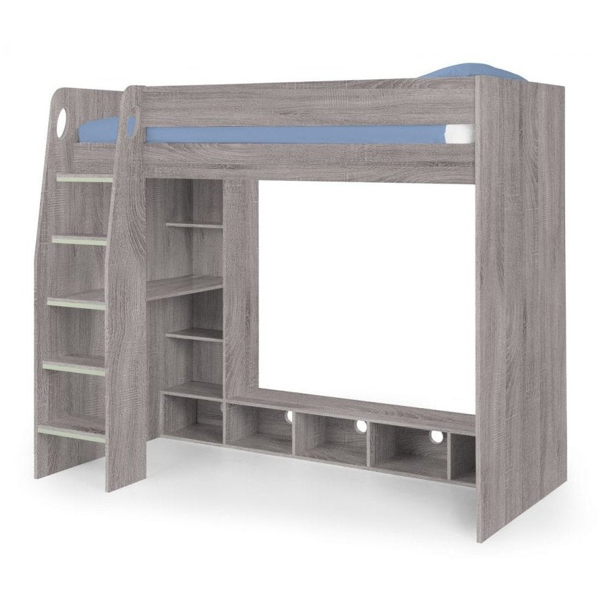 Nebula Gaming Bed with Desk - Grey Oak