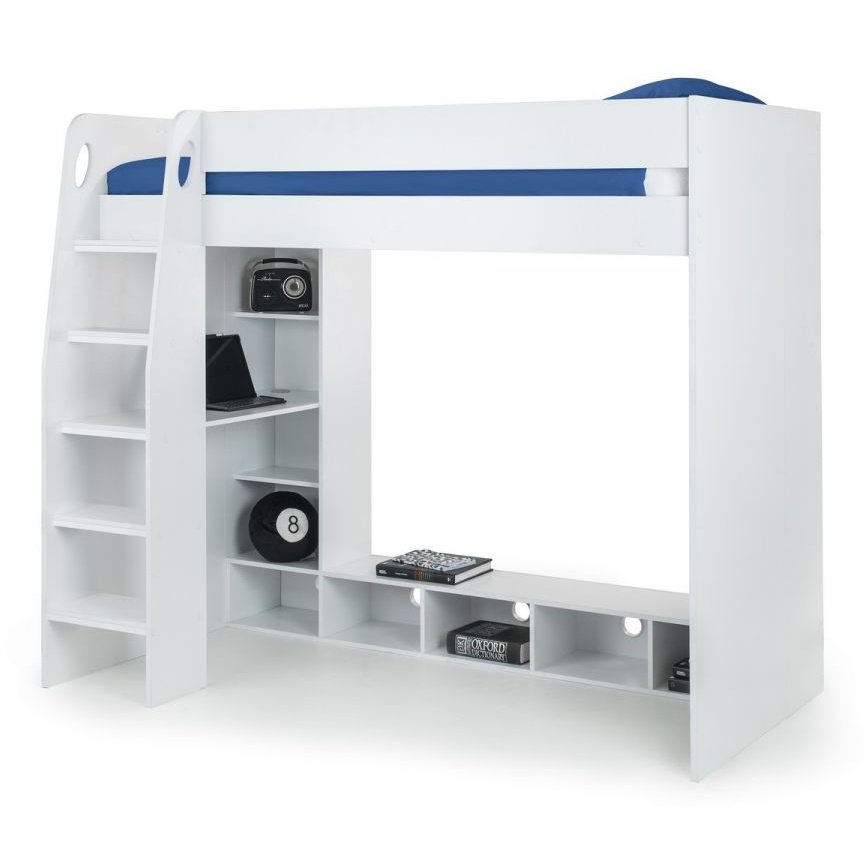 Nebula Gaming Bed with Desk - White
