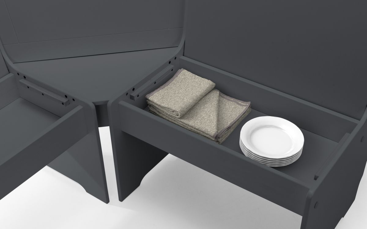 Newport Corner Dining Set - Anthracite