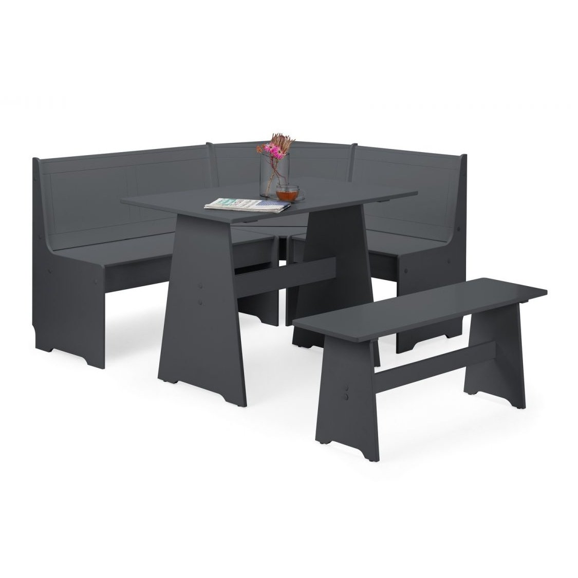 Newport Corner Dining Set - Anthracite