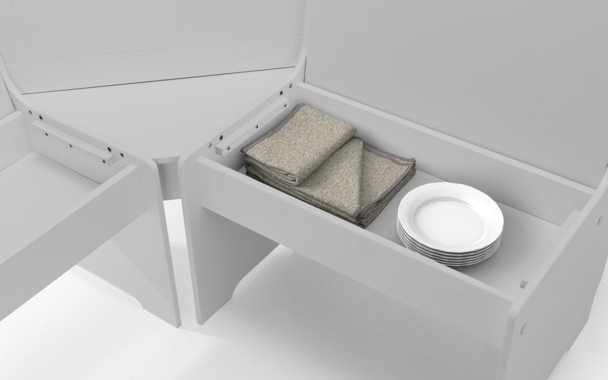 Newport Corner Dining Set - Dove Grey