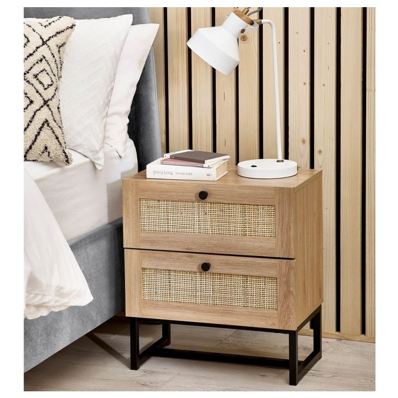 Padstow 2 Drawer Bedside - Oak