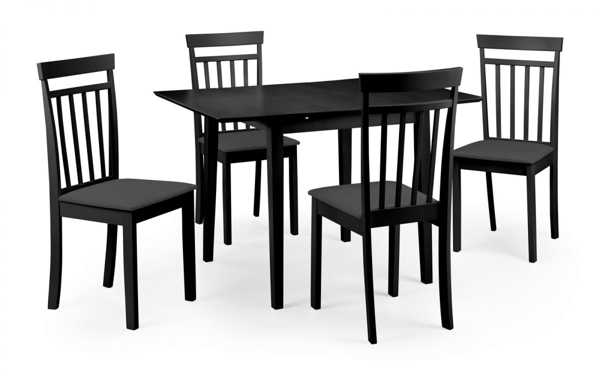 Rufford Dining Table & 4 Coast Chairs - Black