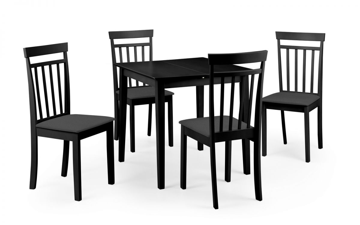 Rufford Dining Table & 4 Coast Chairs - Black