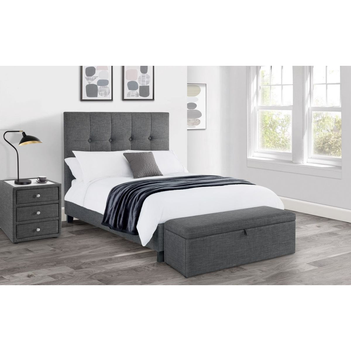 Sorrento Blanket Box - Slate Grey